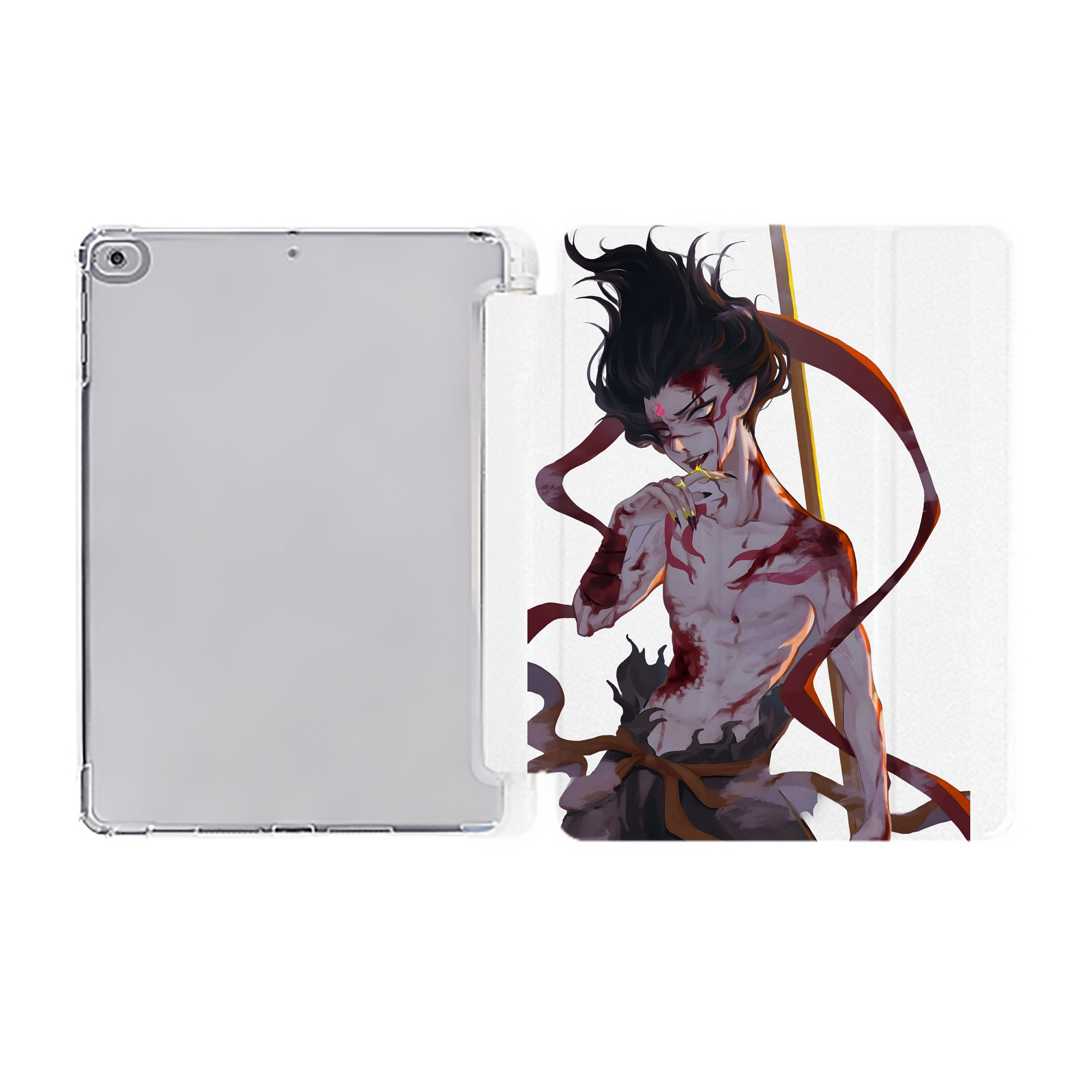 （画像用） Ne Zha 2 ナタ 魔童の大暴れ IPad ケース ペン収納付き 三つ折りスタンド PUレザー×シリコン 対応機種9.5/10.5/10.9インチ